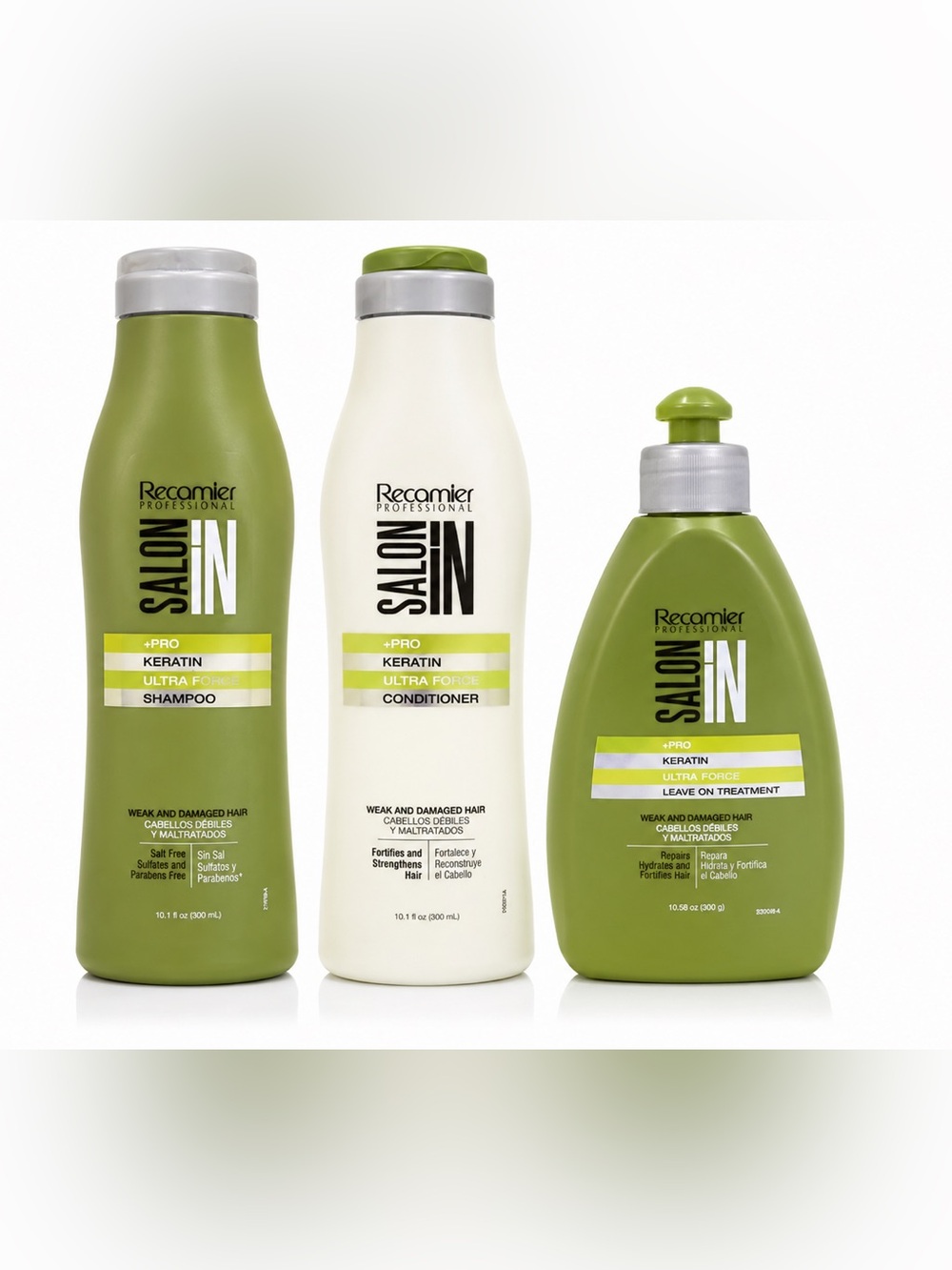 Recamier Keratin Ultra Force Shampoo Conditioner Leave On Set 3pc
